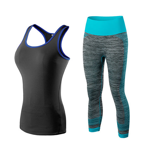 Women's Two Tone Sport Capris and Top Set
