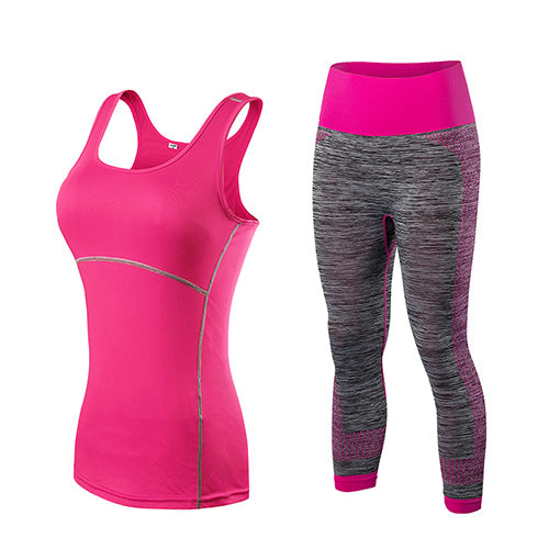 Women's Two Tone Sport Capris and Top Set