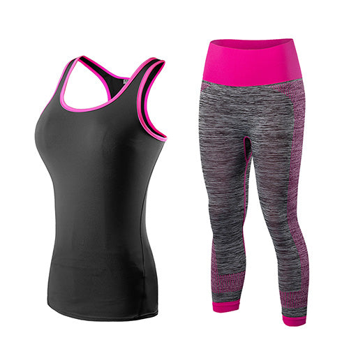 Women's Two Tone Sport Capris and Top Set