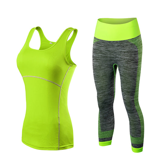 Women's Two Tone Sport Capris and Top Set
