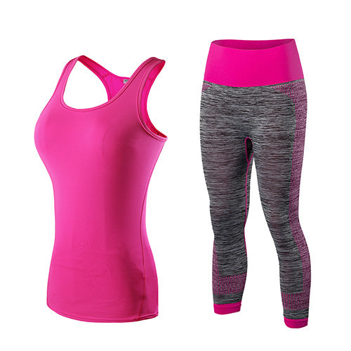 Women's Two Tone Sport Capris and Top Set