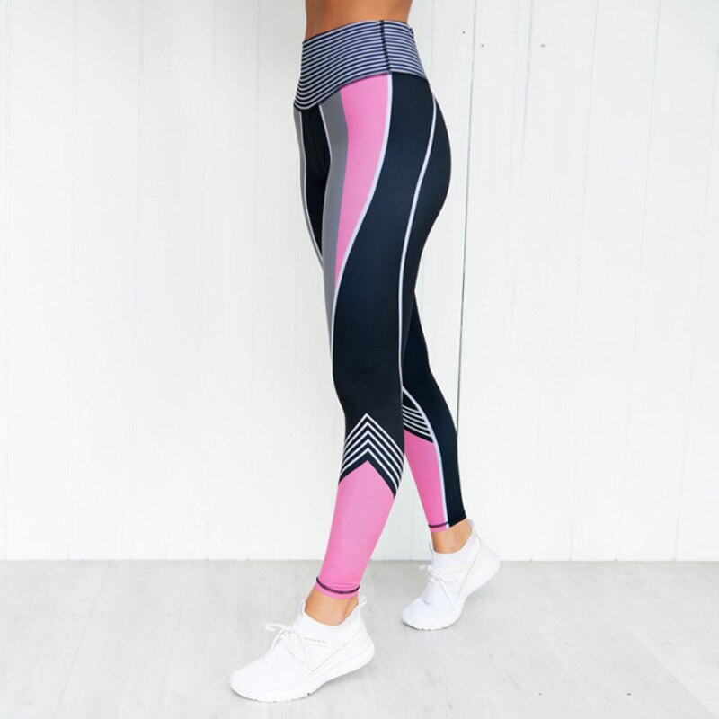 Women's Striped Gym Bra and Leggings Set