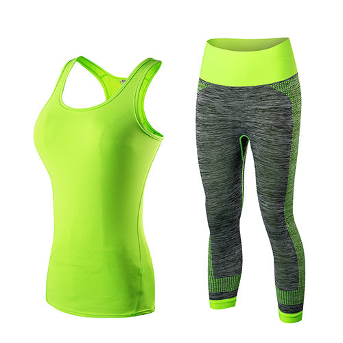 Women's Two Tone Sport Capris and Top Set