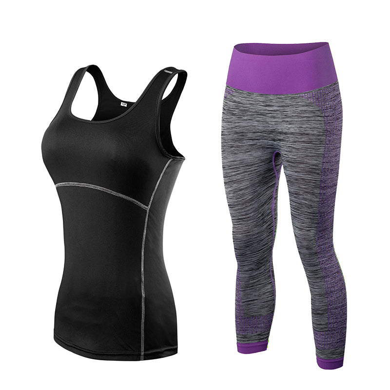 Women's Two Tone Sport Capris and Top Set